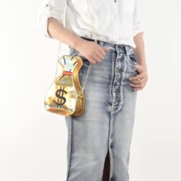 $$✨ GOLD  UNIQUE MONEY BAGS PURSE *NWT* $$✨ - Picture 7 of 8